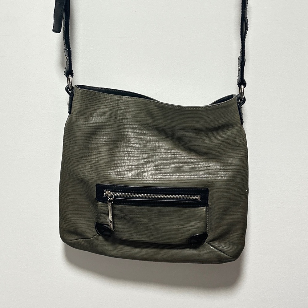 Via Spiga Olive leather Crossbody with black trim